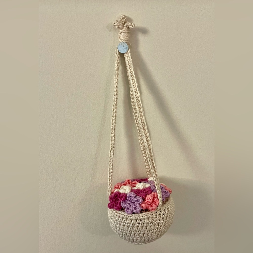 Handcrafted Crochet Hanging Flower Pot Decor Home Car Accessories